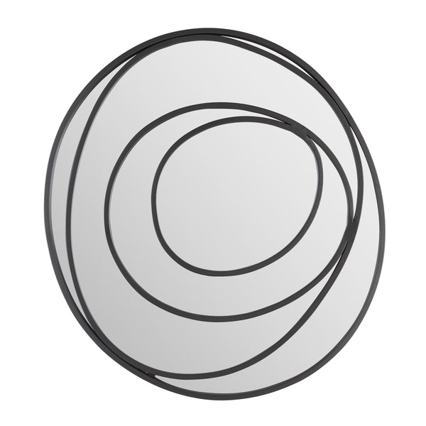 Danya B Sonya 25.5-inch Contemporary Continuous Circles Wall Mirror With Black Iron Accents