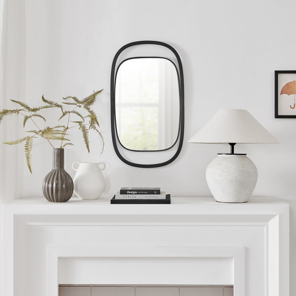 Danya B Sonya 29.6-inch Contemporary Rectangular Wall Mirror With Black Iron Frame