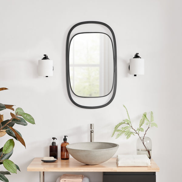 Danya B Sonya 29.6-inch Contemporary Rectangular Wall Mirror With Black Iron Frame