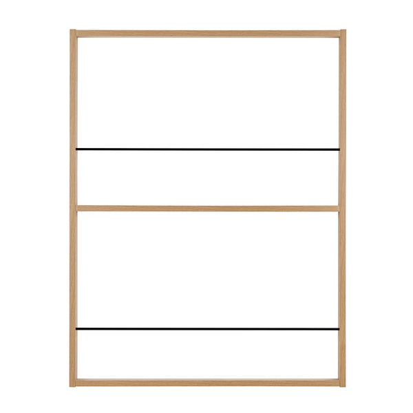 Danya B Steiner Beech Square Modern 2-Tier Kids Book Or Toy Figure Display Unit Wall Mounted Bookshelf With Contrasting Black Rods