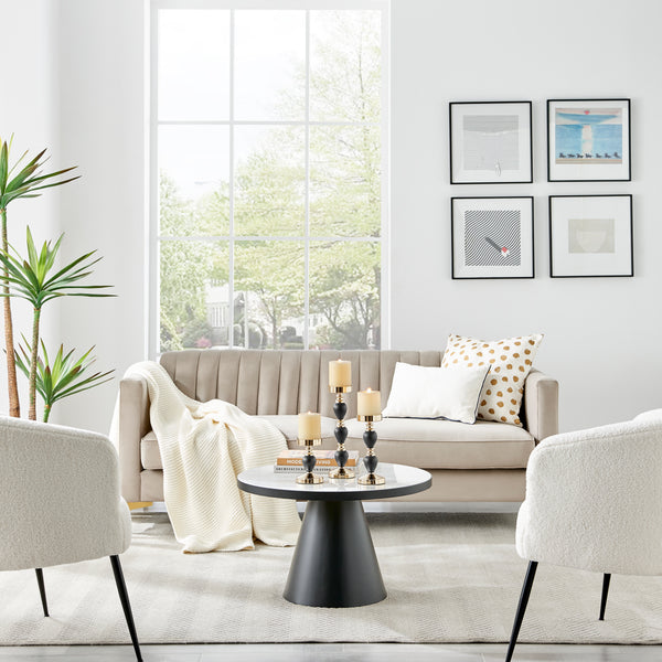 Danya B Talia Black And Gold Candlestick Taper Candle Holders - Set Of 3