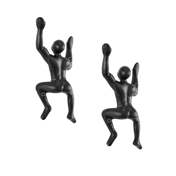 Danya B "Wall Climber" Cast Iron Decorative Black Wall Mount Hooks (Set Of 2)