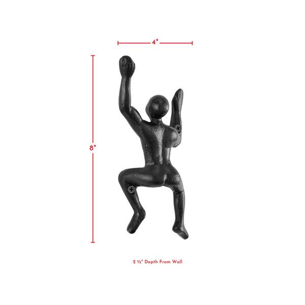 Danya B "Wall Climber" Cast Iron Decorative Black Wall Mount Hooks (Set Of 2)