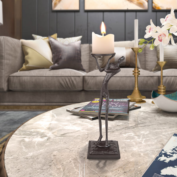 Danya B "Weight Of The World" Cast Iron Male Figure Candle Holder