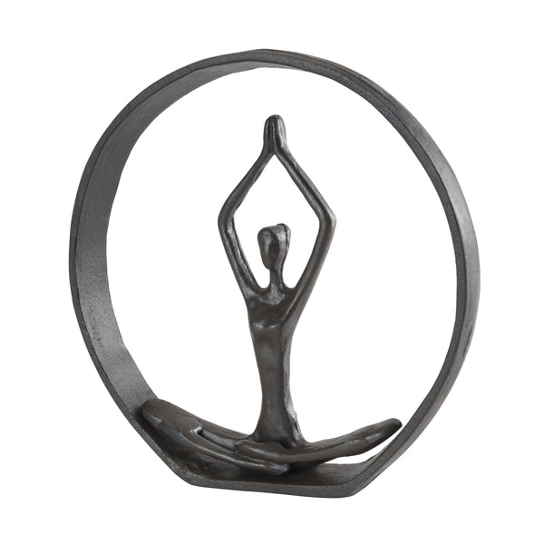 Danya B Yoga Easy Pose With Namaste Spiritual Prayer Hands Encircled Iron Sculpture