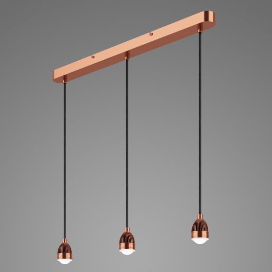 Där Lighting 3 Light Bar Modular Suspension Copper LED