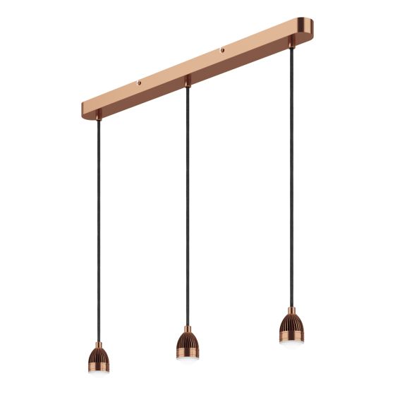 där lighting 3 Light Bar Modular Suspension Copper LED