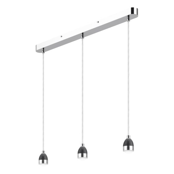 där lighting 3 Light Bar Modular Suspension Polished Chrome LED