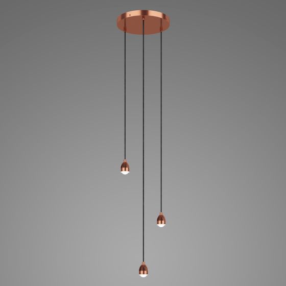 Där Lighting 3 Light Cluster Modular Suspension Copper LED