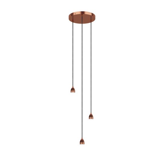 där lighting 3 Light Cluster Modular Suspension Copper LED