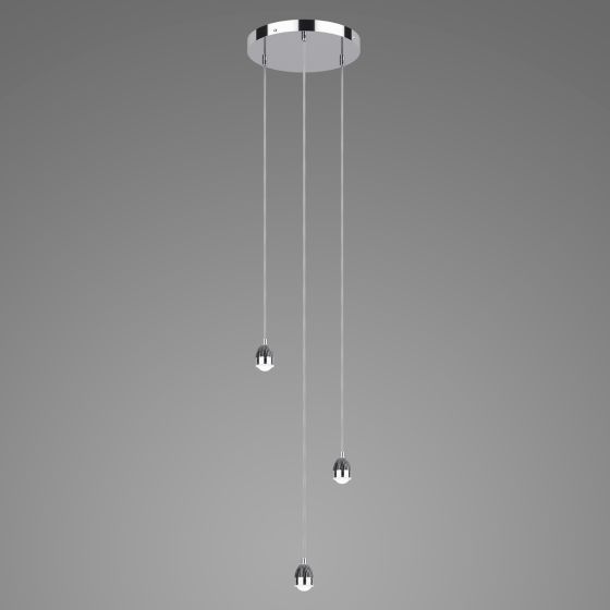 Där Lighting 3 Light Cluster Modular Suspension Polished Chrome LED