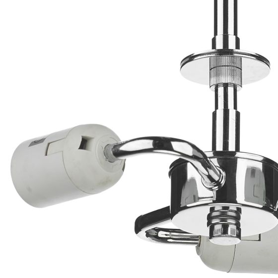 Där Lighting 3 Light Semi Flush Suspension Polished Chrome