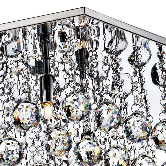 Där Lighting Abacus 8 Light Flush Polished Chrome Crystal