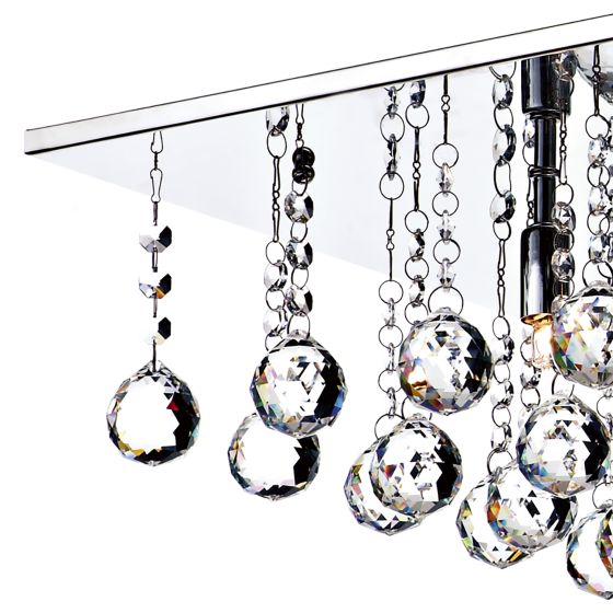 Där Lighting Abacus 8 Light Flush Polished Chrome Crystal