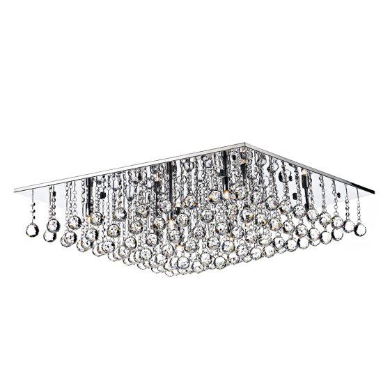 Där Lighting Abacus 8 Light Flush Polished Chrome Crystal