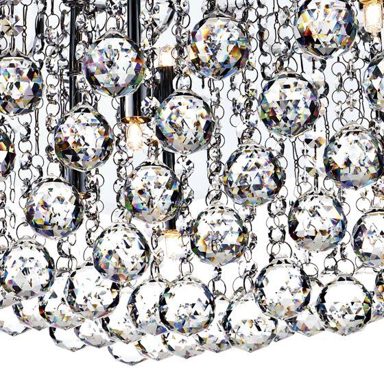 där lighting Abacus 8 Light Flush Polished Chrome Crystal