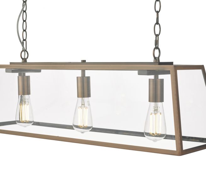 Där Lighting Academy 3 Light Bar Pendant Antique Copper