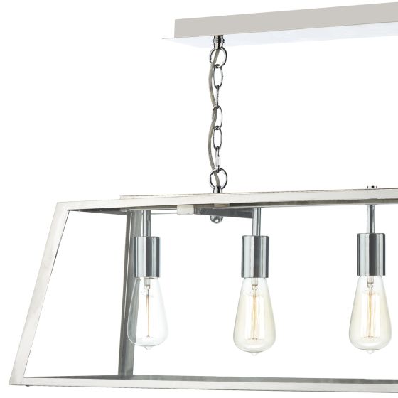 där lighting Academy 5 Light Pendant Stainless Steel