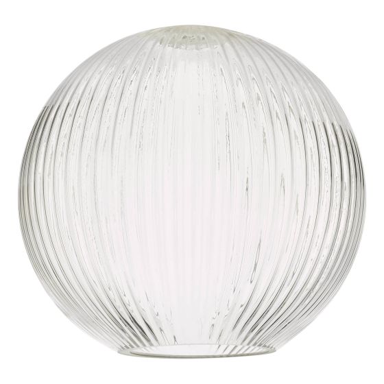 där lighting Accessories Easy Fit Ribbed Round Glass Shade