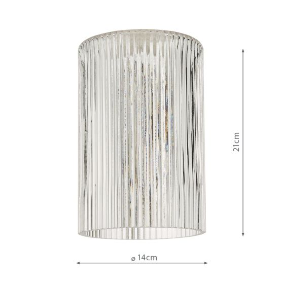 Där Lighting Accessory Easy Fit Cylinder Ribbed Glass Shade