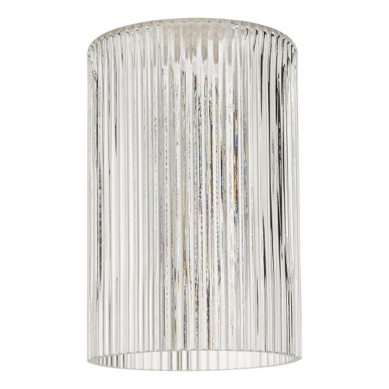 där lighting Accessory Easy Fit Cylinder Ribbed Glass Shade