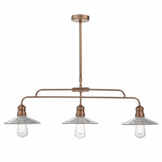 Där Lighting Adeline Bar Pendant Brushed Copper & Glass
