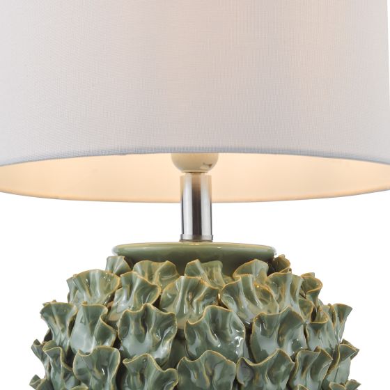 Där Lighting Ailsa Ceramic Table Lamp Green With Shade