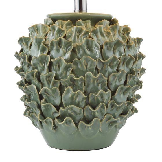 Där Lighting Ailsa Ceramic Table Lamp Green With Shade