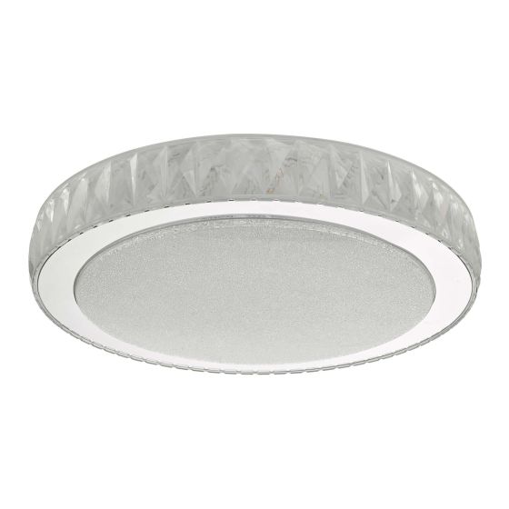 Där Lighting Akelia Flush Acrylic & Stainless Steel Large LED