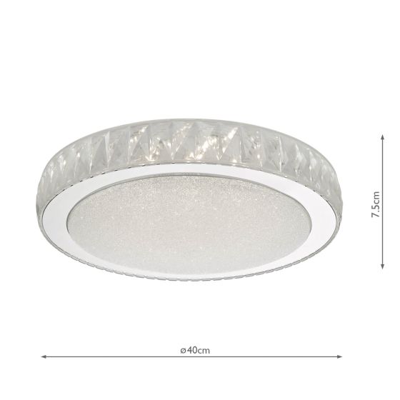 Där Lighting Akelia Flush Acrylic & Stainless Steel Large LED
