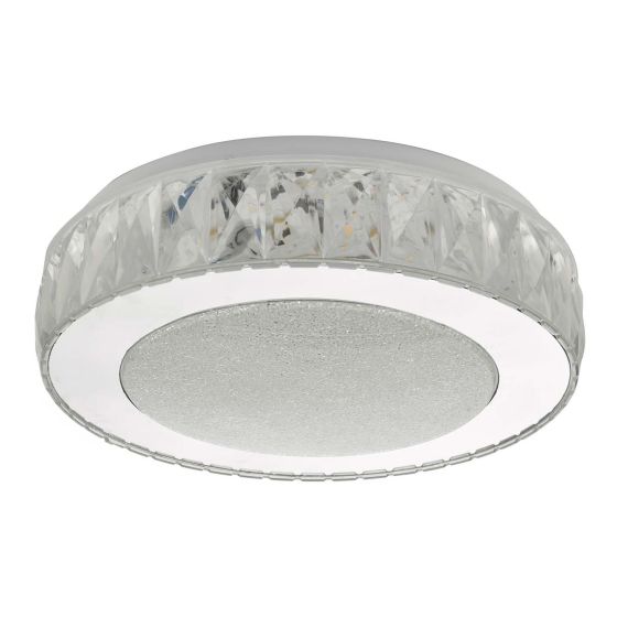 Där Lighting Akelia Flush Acrylic & Stainless Steel Small LED