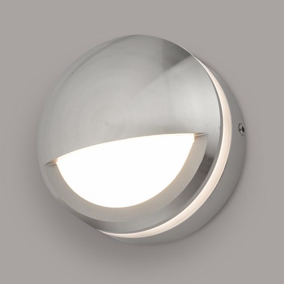 Där Lighting Akos Round Eyelid Outdoor Wall Light Aluminium IP65 LED