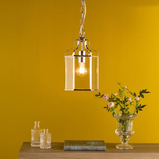 Där Lighting Aled Pendant Polished Chrome And Glass