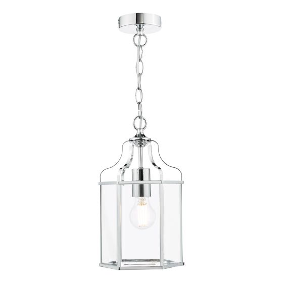 där lighting Aled Pendant Polished Chrome and Glass