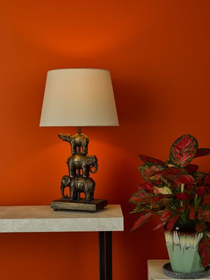 Där Lighting Alina Taupe Faux Silk Tapered Drum Shade 26cm