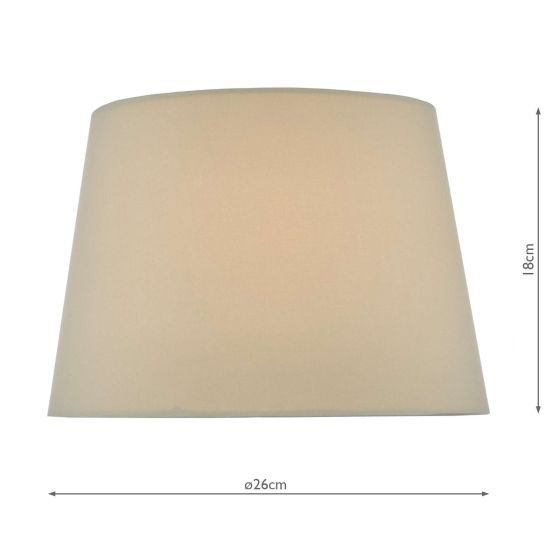 Där Lighting Alina Taupe Faux Silk Tapered Drum Shade 26cm