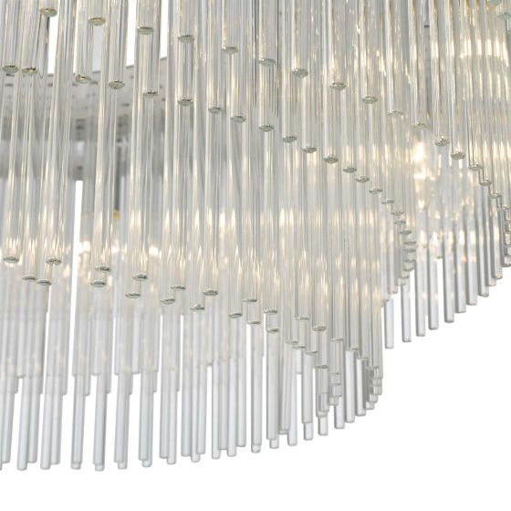 Där Lighting Alpheios 12 Light Chandelier Polished Chrome Glass