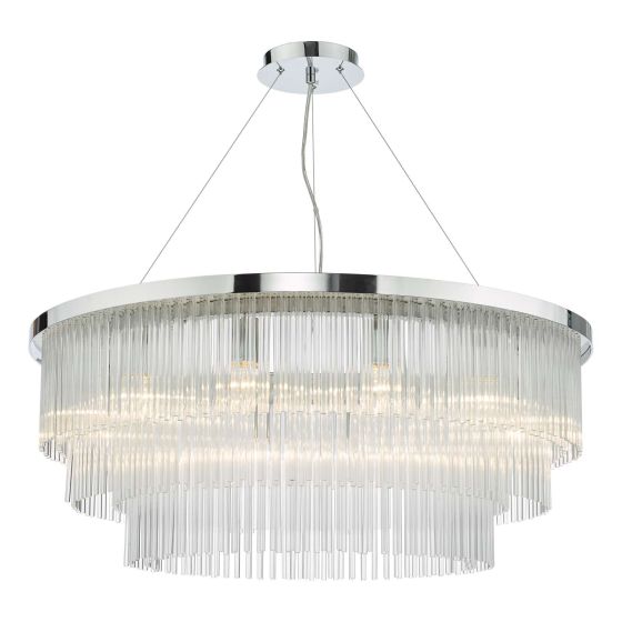 där lighting Alpheios 12 Light Chandelier Polished Chrome Glass
