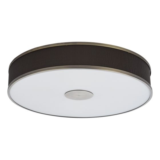 Där Lighting Alvaro 6 Light Flush Antique Bronze With Brown Shade