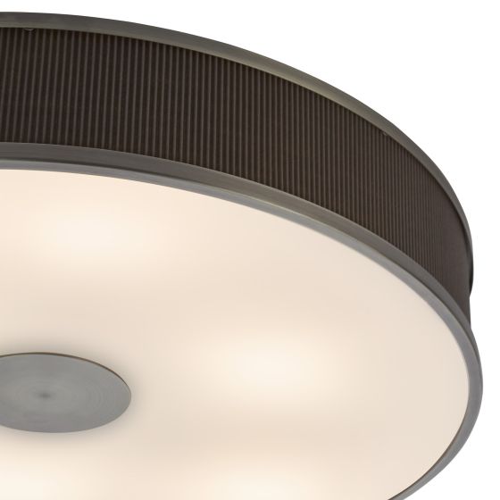 Där Lighting Alvaro 6 Light Flush Antique Bronze With Brown Shade