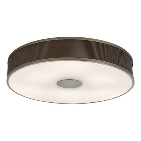 där lighting Alvaro 6 Light Flush Antique Bronze With Brown Shade