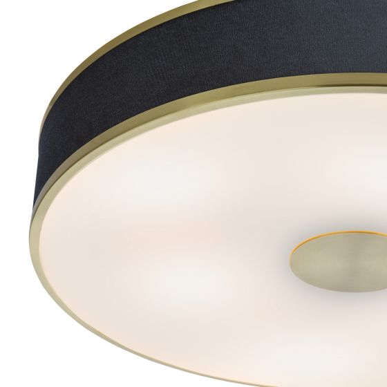 Där Lighting Alvaro 6 Light Flush Brushed Brass With Blue Shade