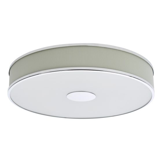 Där Lighting Alvaro 6 Light Flush Polished Chrome With Ivory Shade
