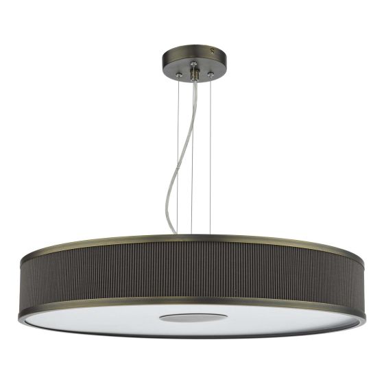 Där Lighting Alvaro 6 Light Pendant Antique Bronze With Brown Shade