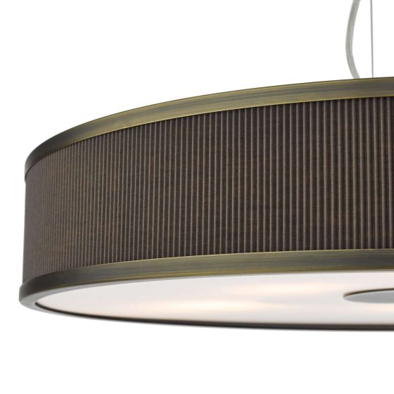 Där Lighting Alvaro 6 Light Pendant Antique Bronze With Brown Shade