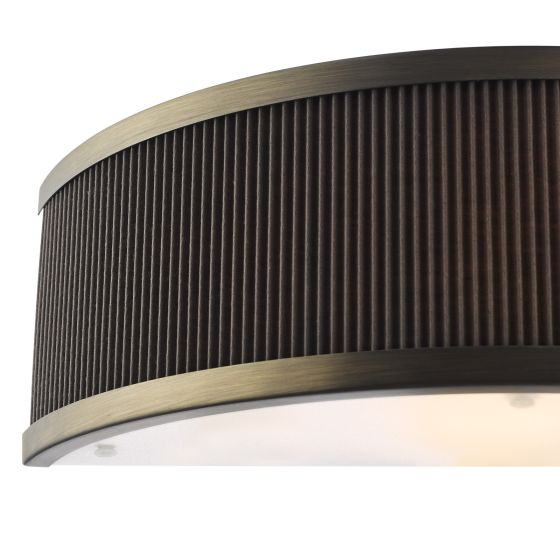 Där Lighting Alvaro Wall Light Antique Bronze With Brown Shade