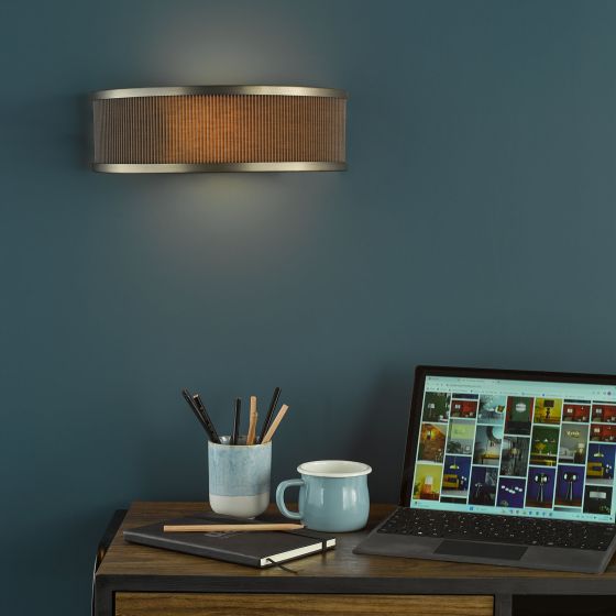 Där Lighting Alvaro Wall Light Antique Bronze With Brown Shade