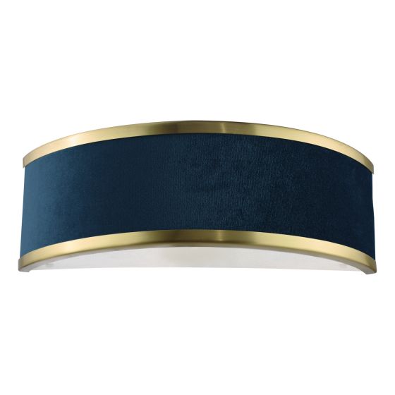 Där Lighting Alvaro Wall Light Brushed Brass With Blue Shade