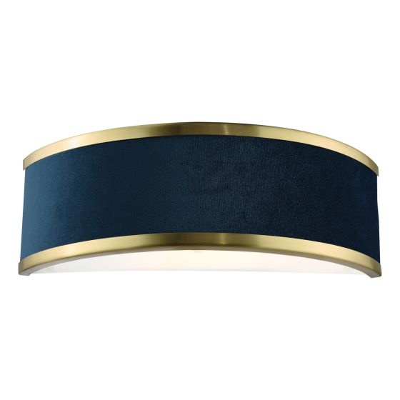 där lighting Alvaro Wall Light Brushed Brass With Blue Shade