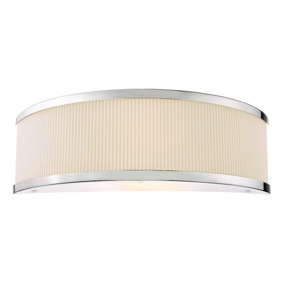 där lighting Alvaro Wall Light Polished Chrome With Ivory Shade